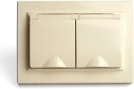 Feron 49137 Розетка STEKKER PST16-9015-02 на 2 гнездо, с крышкой, с заземлением