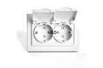 Feron 49139 Розетка STEKKER PST16-9015-01 на 2 гнездо, с крышкой, с заземлением