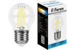 Feron 38254 Лампа светодиодная филамент LB-515, G45 (шар малый), 15W 230V E27 6400К