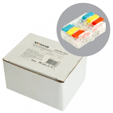 Фотография товара 'Feron 49782 Клемма пружинная компактная STEKKER LD219-423, 6-проводная 0,2-4мм2, 450В, 32А'