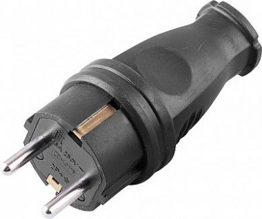 Фотография товара 'Feron RPG16-21-441 Вилка прямая с заземляющим контактом каучук 250V 16A IP44 32748'