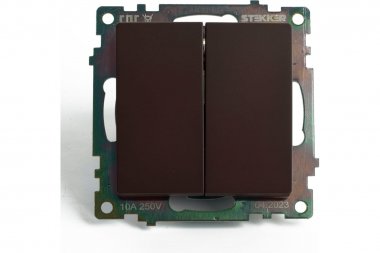 Фотография товара 'Feron 49170 Выключатель двухклавишный STEKKER GLS10-7107-04, серия Катрин'