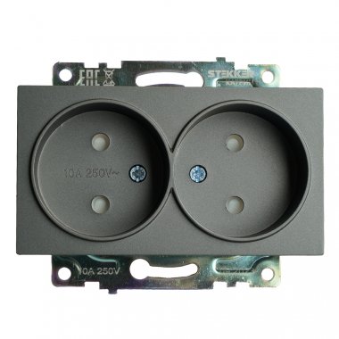 Фотография товара 'Feron 49421 Розетка STEKKER GLS10-7113-06 на 2 гнездо, без заземления'