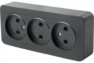 Фотография товара 'Feron 49317 Розетка STEKKER MST10-13-02 на 3 гнездо, без заземления'