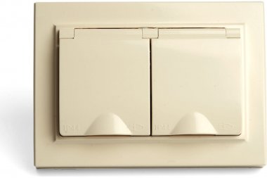 Фотография товара 'Feron 49137 Розетка STEKKER PST16-9015-02 на 2 гнездо, с крышкой, с заземлением'