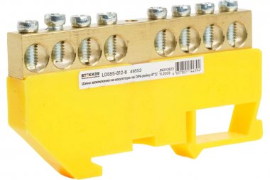 Фотография товара 'Feron 49553 LD555-812- 8 Шина "PE" на изоляторе 8*12 на DIN-рейку 8 выводов'