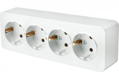 Фотография товара 'Feron 49308 Розетка STEKKER MST16-14-01 на 4 гнездо, с заземлением'