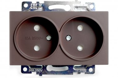 Фотография товара 'Feron 49026 Розетка STEKKER GLS10-7113-04 на 2 гнездо, без заземления'