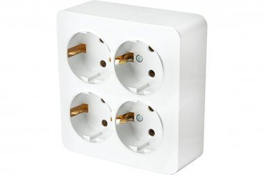 Фотография товара 'Feron 49310 Розетка STEKKER MST16-14S-01 на 4 гнездо, с заземлением'