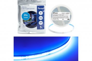 Фотография товара 'Feron 48267 Лента светодиодная 24V LS530, 320*COB, 8W/m, IP20'