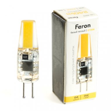Фотография товара 'Feron 51167 Лампа светодиодная LB-423, JC (капсульная), 3W 230V G4 2700К'