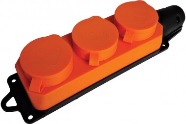 Фотография товара 'Feron 49405 Розетка STEKKER RST16-23-44-5 на 3 гнездо, с крышкой, с заземлением'