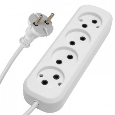 Фотография товара 'Feron Удлинитель четырехместный б/з, 2x0,75, 3м, серия Home, HM01-40-03 (У10-429), белый 39217'