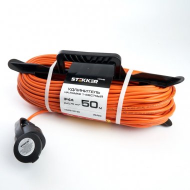 Фотография товара 'Feron Удлинитель на рамке 1-местный б/з, 2*0,75, 50м, оранжевый, (Атлант, 40186), HM02-02-50 39493'