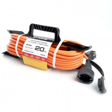 Фотография товара 'Feron Удлинитель бытового и аналогичного назначения на рамке 1 гнездо 3*1,5, оранжевый, 20м, HM05-01-20 39632'