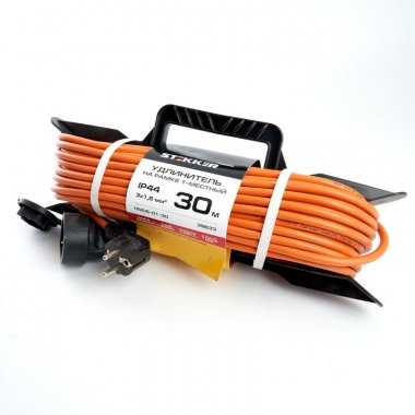 Фотография товара 'Feron Удлинитель бытового и аналогичного назначения на рамке 1 гнездо 3*1,5, оранжевый, 30м, HM05-01-30 39633'