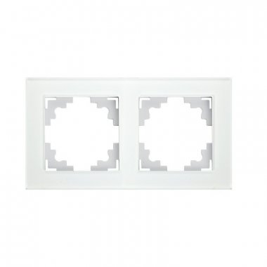 Фотография товара 'Feron Рамка горизонтальная 2-местная, серия Катрин, GFR00-7002-01, белый 39255'