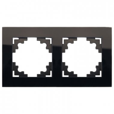 Фотография товара 'Feron Рамка горизонтальная 2-местная, серия Катрин, GFR00-7002-05, черный 39519'