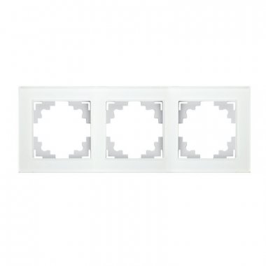 Фотография товара 'Feron Рамка горизонтальная 3-местная, серия Катрин, GFR00-7003-01, белый 39256'