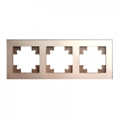 Фотография товара 'Feron Рамка горизонтальная 3-местная, серия Катрин, GFR00-7003-02, шампань 39529'