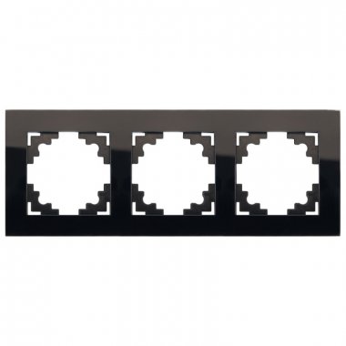 Фотография товара 'Feron Рамка горизонтальная 3-местная, серия Катрин, GFR00-7003-05, черный 39520'