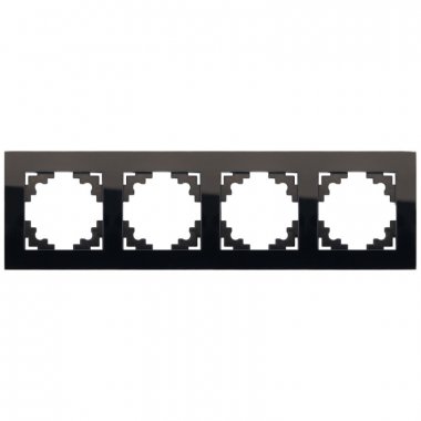 Фотография товара 'Feron Рамка горизонтальная 4-местная, серия Катрин, GFR00-7004-05, черный 39521'
