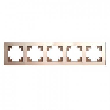 Фотография товара 'Feron Рамка горизонтальная 5-местная, серия Катрин, GFR00-7005-02, шампань 39638'