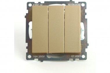 Фотография товара 'Feron 49219 Выключатель трехклавишный STEKKER GLS10-7108-08 , серия Катрин'