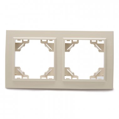 Фотография товара 'Feron Рамка двухместная горизонтальная, серия Эрна, PFR00-9002-02, слоновая кость 39241'