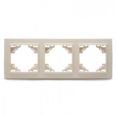 Фотография товара 'Feron Рамка трехместная горизонтальная, серия Эрна, PFR00-9003-02, слоновая кость 39242'