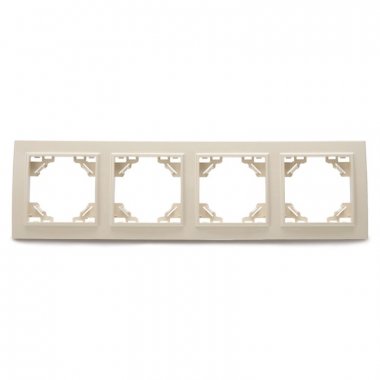 Фотография товара 'Feron Рамка четыреххместная горизонтальная, серия Эрна, PFR00-9004-02, слоновая кость 39243'