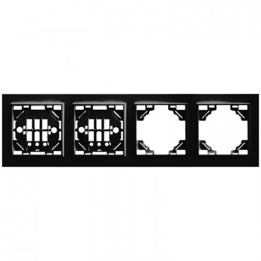 Фотография товара 'Feron Рамка четырехместная горизонтальная, серия Эрна, PFR00-9004-03, черный 39485'