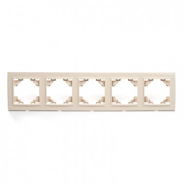 Фотография товара 'Feron Рамка пятиместная горизонтальная, серия Эрна, PFR00-9005-02, слоновая кость 39621'