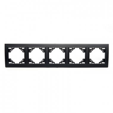 Фотография товара 'Feron Рамка пятиместная горизонтальная, серия Эрна, PFR00-9005-03, черный 39622'