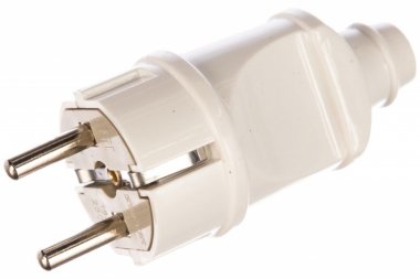 Фотография товара 'Feron Вилка прямая с заземляющим контактом, пластик 250В, 16A, IP20, белая, PPG16-42-201 32851'