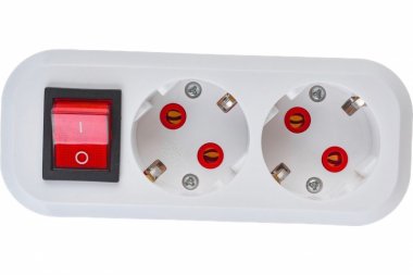 Фотография товара 'Feron Розетка переносная разборная 2-местная с/з с выключателем PST16-211-20, белый 39013'