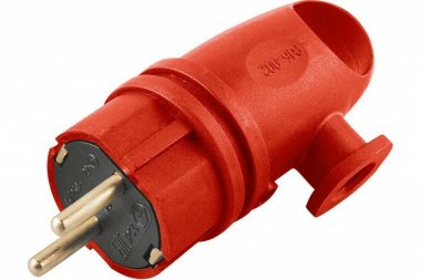 Фотография товара 'Feron Вилка угловая с/з, каучук, 250В, 16A, IP44, серия Одри, RPG16-21-442 (В 16-002), красный 39253'