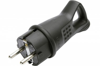 Фотография товара 'Feron Вилка угловая с/з, каучук, серия Одри, RPG16-30-442, черный 32843'