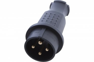 Фотография товара 'Feron Вилка прямая с/з 3+1, каучук, RPG32-21-441, черный 39020'