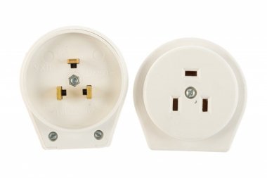 Фотография товара 'Feron Вилка с розеткой разборные для плит c/з, PPG32-50-20, белый 39016'