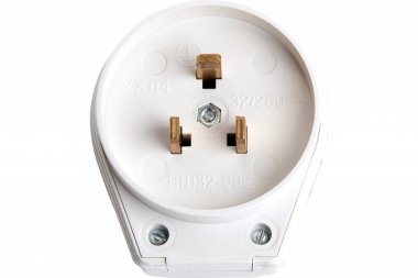 Фотография товара 'Feron Вилка для плит с/з, 250В, 32А, белый, PPG32-53-20 39827'