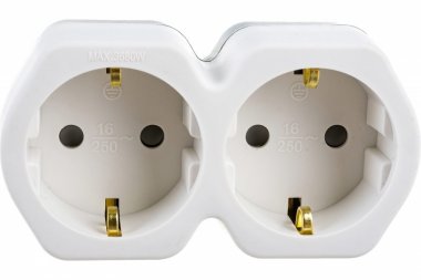 Фотография товара 'Feron Разветвитель сетевой 2-местный с/з, ADP16-12-20, белый/серый 32870'