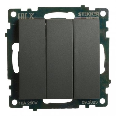 Фотография товара 'Feron 49415 Выключатели трехклавишный STEKKER GLS10-7108-06, серия Катрин'