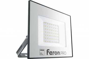Фотография товара 'Feron Прожектор светодиодный 50W 6400K IP65 AC175-265V/50Hz, черный, LL-1000 41540'