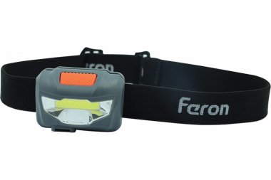 Фотография товара 'Feron Фонарь налобный светодиодный аккумуляторный 3W 1COB, USB IP44, пластик, TH2301 41680'