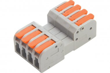 Фотография товара 'Feron 39875 Клемма пружинная пружинная STEKKER LD221-424, 8-проводная 0,14/0,2 - 4мм, 450В'