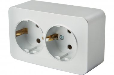 Фотография товара 'Feron 49328 Розетка STEKKER MST16-12-03 на 2 гнездо, с заземлением'