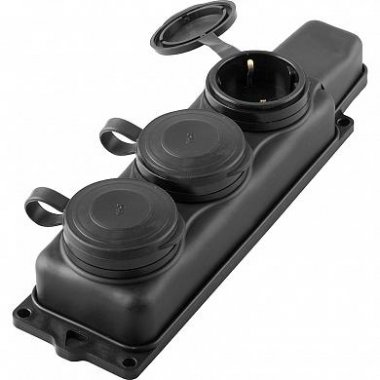 Фотография товара 'Feron RST16-23-44 Розетка переносная трехместная штепсельная с заземляющим контактом 230В, 16А, IP44 32739'