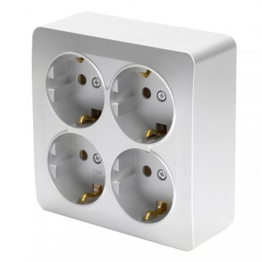Фотография товара 'Feron 49334 Розетка STEKKER MST16-14S-03 на 4 гнездо, с заземлением'