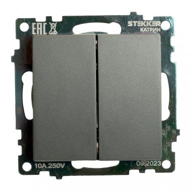 Фотография товара 'Feron 49411 Выключатели двухклавишный STEKKER GLS10-7104-06, серия Катрин'